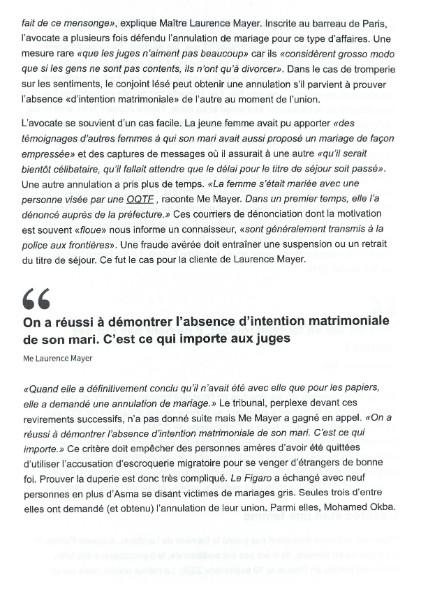 Mon intervention dans Le Figaro : Les défis juridiques des mariages gris